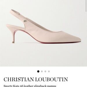 Christian Louboutin Cream Leather Slingback Pumps with Red Sole